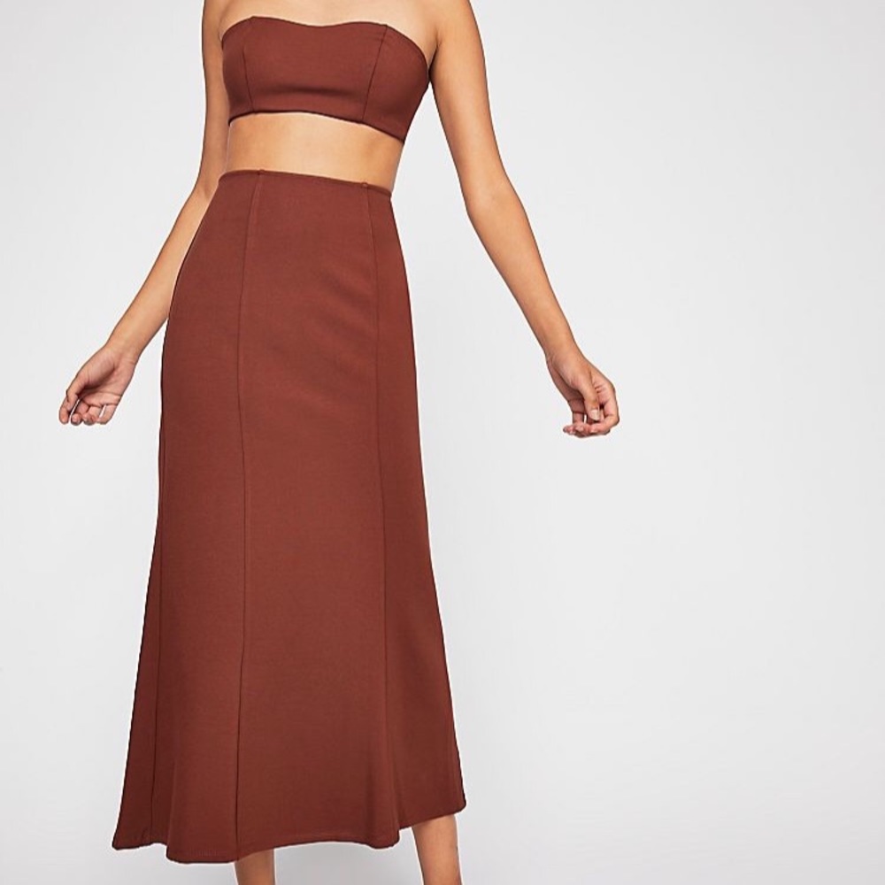 Free People Maxi Tube Brown Matching Set
